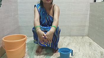 Indian step mother in toilet step son stuck penis in hand horny talk in dirty hindi