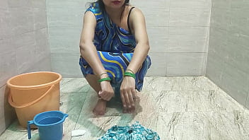 Indian step mother in toilet step son stuck penis in hand horny talk in dirty hindi