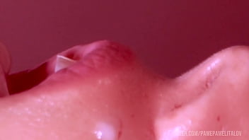 Japanese stepdaughter blowjob in close up