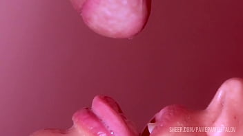 Japanese stepdaughter blowjob in close up