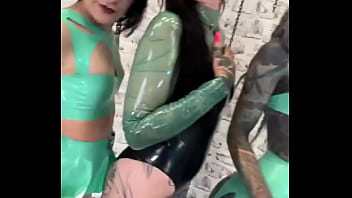 Me and my friends all in latex what’s your favorite outfit for a night out #latexcrew #boldandfierce #inkedmo