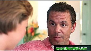 Sexy masseuse gives amazing nuru massage and wet handjob 12