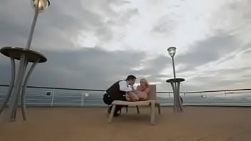 Nataly is sunbathing on the deck of a ship and gets fucked