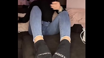 Kneel in front of the couch then you can already smell my sweaty feet •full video tonight on of #feet #bla