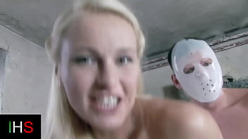 Horny blonde girl fucked by two guys