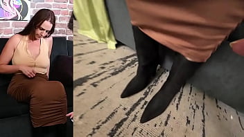 Alisha is trying on a simple zip halter and i take a peek inside