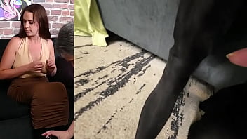 Alisha is trying on a simple zip halter and i take a peek inside