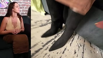 Alisha is trying on a simple zip halter and i take a peek inside