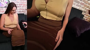 Alisha is trying on a simple zip halter and i take a peek inside