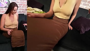 Alisha is trying on a simple zip halter and i take a peek inside