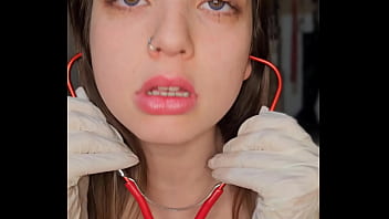 Naughty nurse extract your cum on her latex gloves