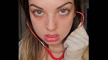 Naughty nurse extract your cum on her latex gloves