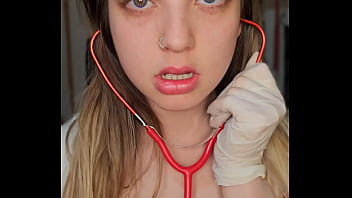 Naughty nurse extract your cum on her latex gloves