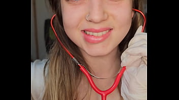 Naughty nurse extract your cum on her latex gloves