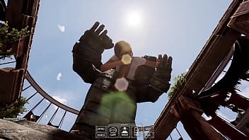 Lara croft's deep throat tries out a new technique to awaken a statue in a tomb