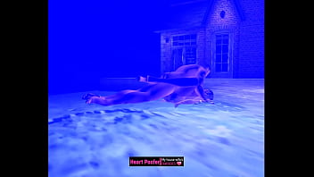 Missionary at night at the pool Missionary at night at the pool