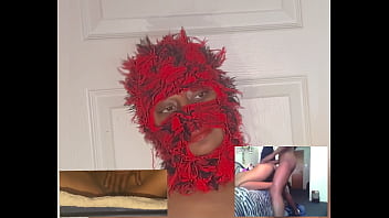 Reaction video ebony squirt while watching xvideos eye rolling orgasms