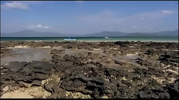 Blonde beauty diana gold gets fucked in the ass on some rocks