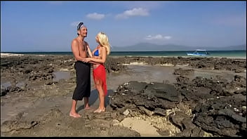 Blonde beauty diana gold gets fucked in the ass on some rocks