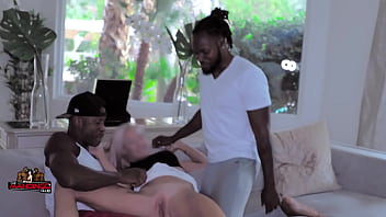 Boogie blonde slut dp'd and creampied by her bbc trainer and his bbc homie