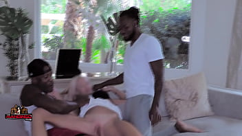 Boogie blonde slut dp'd and creampied by her bbc trainer and his bbc homie