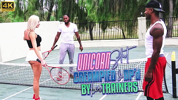 Boogie blonde slut dp'd and creampied by her bbc trainer and his bbc homie