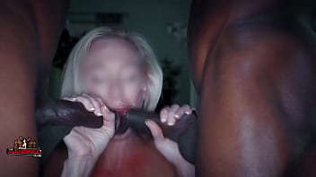 Boogie blonde slut dp'd and creampied by her bbc trainer and his bbc homie