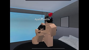 She strokes my cock on roblox