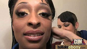 First time ebony with a group of white dicks 6