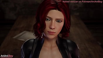 Black widow fucked by two monster cock