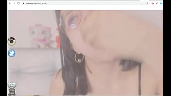 Babe spits on dildo cam