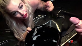 Blonde slut wrecked in home creampie gangbang cum injection