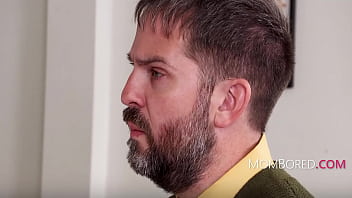 Blonde milf dominates stepson while hubby watches and joins the fun