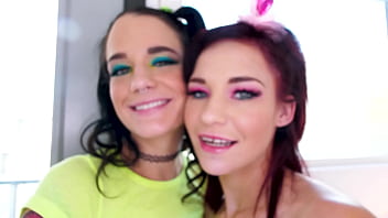 Kylie pierce & daisy love 2 girl double blowjob pov huge cock blowjob and cum swallow