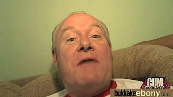 Ebony cum slut hottie bukkake party 16