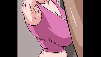 Una mujer animada goza de una gran polla