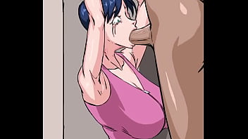 Una mujer animada goza de una gran polla