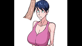 Una mujer animada goza de una gran polla