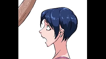 Una mujer animada goza de una gran polla