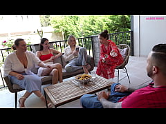 Play MP4 - Cute Young Girl and Hot Milf is Publicly Fucked by an Italian guy with a Huge Cock on a summer patio&excl;