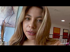 Play MP4 - Sweet curvy freckled Teen 18 with extrem Hairy Pussy Pick Up for First Time Casting Fuck without condom