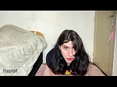 Play MP4 - Trans Girl Humiliates Tiny Dick While Stroking Big Cock to Cum