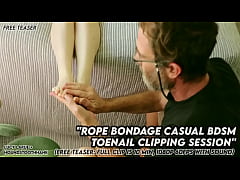 Play MP4 - Rope Bondage Casual BDSM Toenail Clipping Session