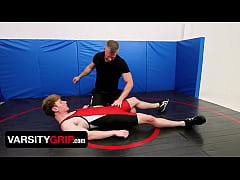 Play MP4 - Varsity Grip - Hunk Coach Brian Bonds Drills Young Twink Wrestler In Spandex After Practice