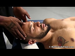 Play MP4 - Bound black hunk tickle tormented all over his body and feet