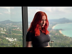 Play MP4 - Redhead Gives Footjob After Foot Massage&comma; Fucks And Gets Cum On Feet In Fishnet Stockings POV