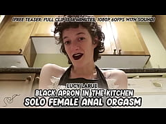 Play MP4 - Black Apron in the Kitchen Solo Female Anal Orgasm