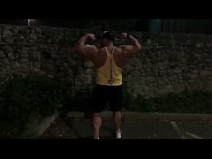 Play MP4 - Muscle flexing after gym in the carpark