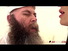 Play MP4 - Busty inked hottie Misha Montana takes on two dicks