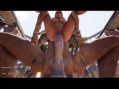 Play MP4 - The ancient statue has awakened and is now rhythmically pounding Lara in all her holes&period; 3D Hentai Game Animation
